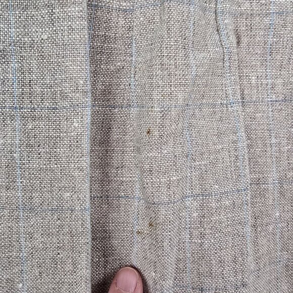 Linen Blend Beige Plaid Womens Two-Piece Blazer & Dress Suit Lined Size 4 - Picture 15 of 16